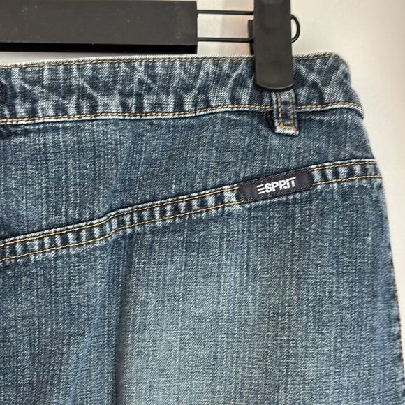 Vintage 90’s women teens Esprit Blue Pencil Skirt Knee-Length button down sz 11 - Picture 7 of 9